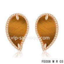 Fake Van Cleef & Arpels Sweet Alhambra Leaf Earrings Pink Gold,Tiger??S Eye
